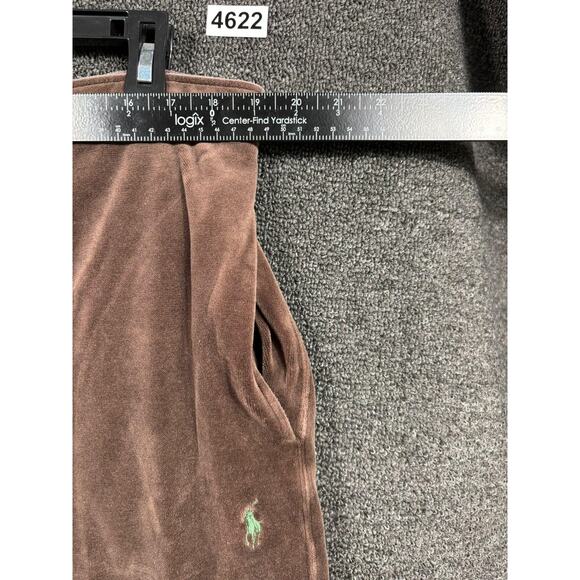 Polo Ralph Lauren Velour Sweat Set Mens XL Top L Pants Brown Crewneck Pony Logo - Picture 15 of 16